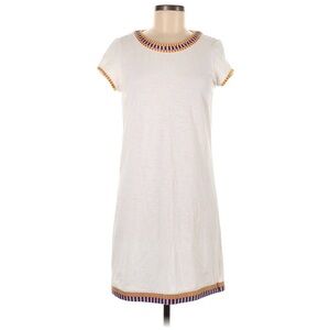 Boden White Dress with Blue and Orange Accents